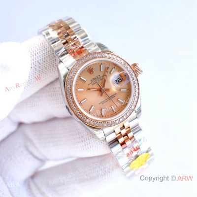 3A Factory 1:1 Copy Rolex Datejust 28 MM Watches 2-Tone Rose Gold Diamond Bezel